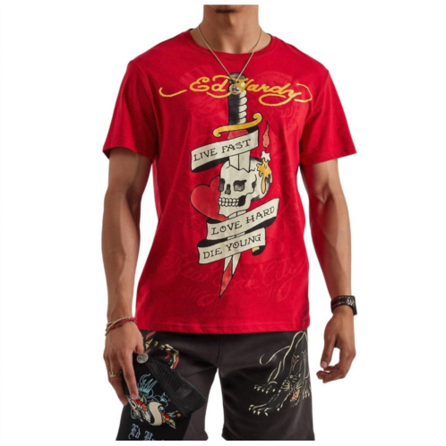Ed Hardy live fast tee in red