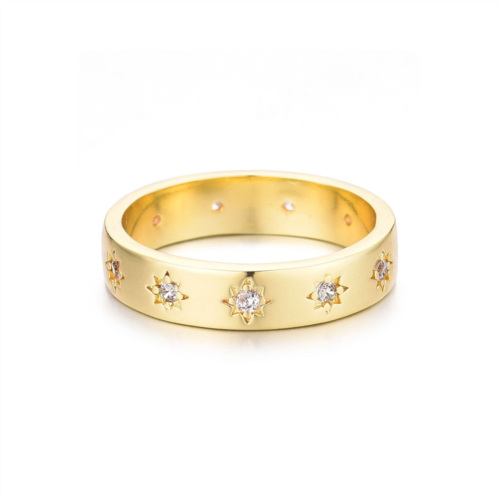 Adornia 14k gold plated stars band ring