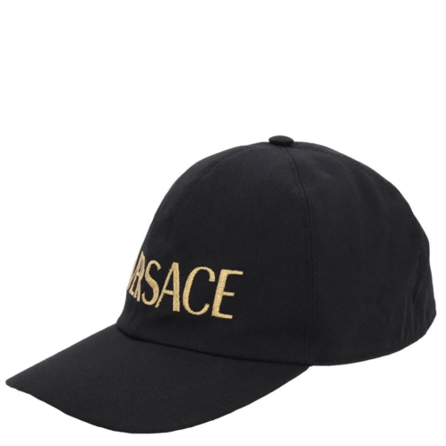 Versace black embroidered logo baseball cap