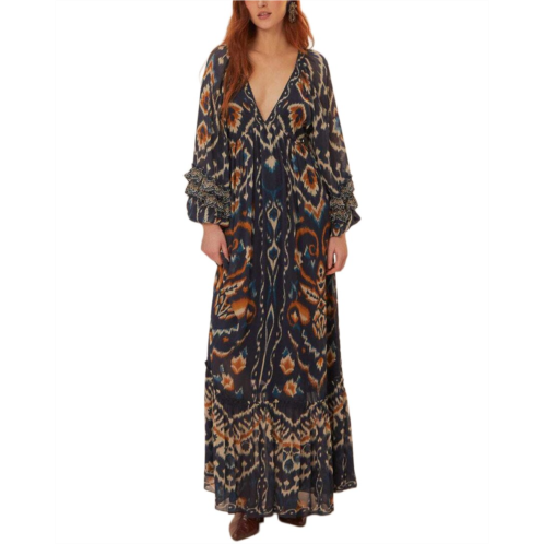 FARM Rio pineapple ikat maxi dress