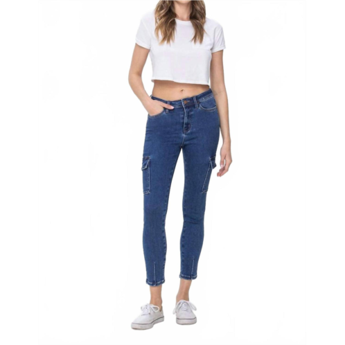 VERVET BY FLYING MONKEY womens cargo pocket jean in blue