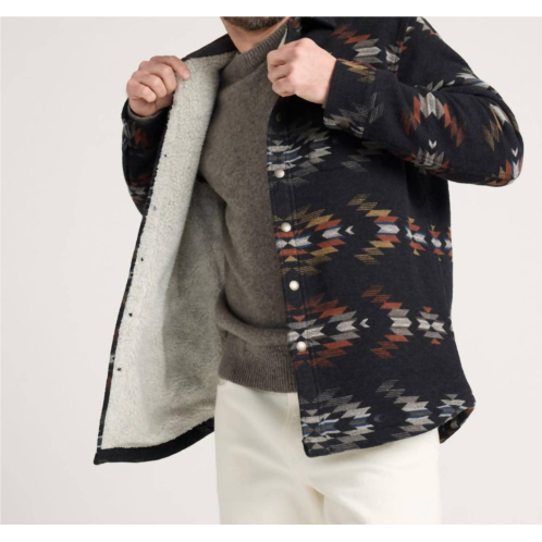 PENDLETON wyeth falls cotton chamois sherpa-lined shirt jacket in black