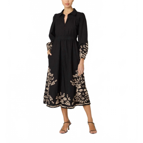 Cleobella elyse midi dress in black/ivory