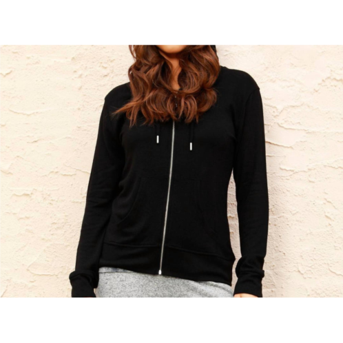 French kyss zip up hoodie in black