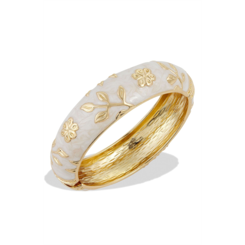 SAVVY CIE JEWELS 18k gold plated enamel black bangle bracelet