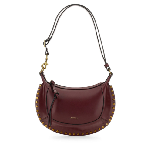 ISABEL MARANT crescent-shaped shoulder bag with gold stud accents