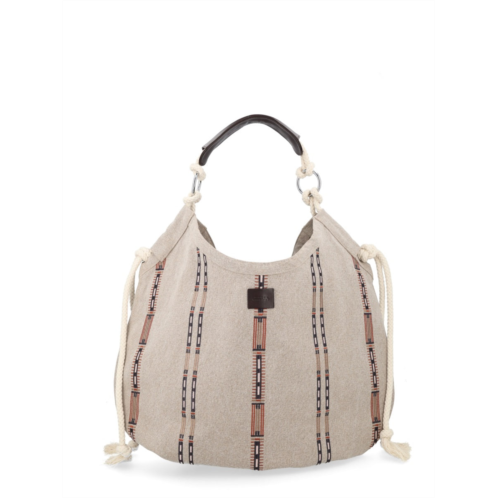 ISABEL MARANT beige byron tribal striped tote bag