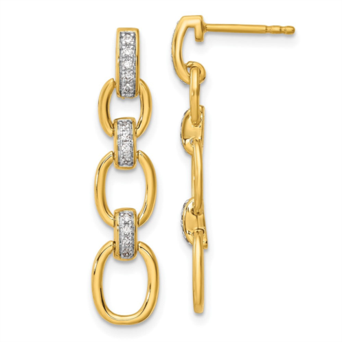 Diamond2Deal 14k yellow gold 0.15 ct lab grown diamond fancy link dangle earrings vs clarity g-h color