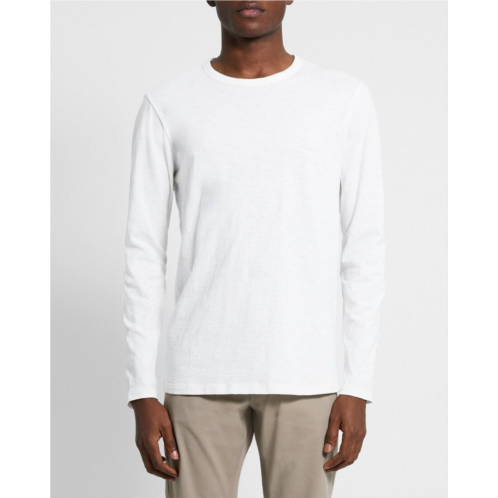 Theory essential shirt men xl white cotton long-sleeve crew neck pullover erk312
