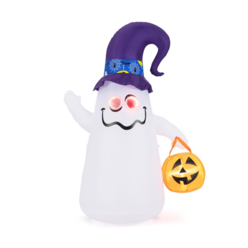 Hivvago 6 ft halloween inflatables cute ghost with dimming infinity mirror light