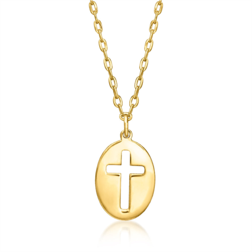 Canaria Fine Jewelry Canaria italian 10kt yellow gold cross cutout charm necklace