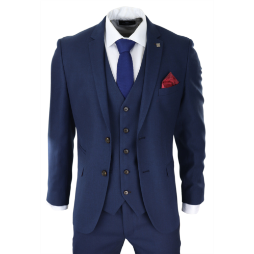 Paul Andrew calvin wedding navy 3 piece suit