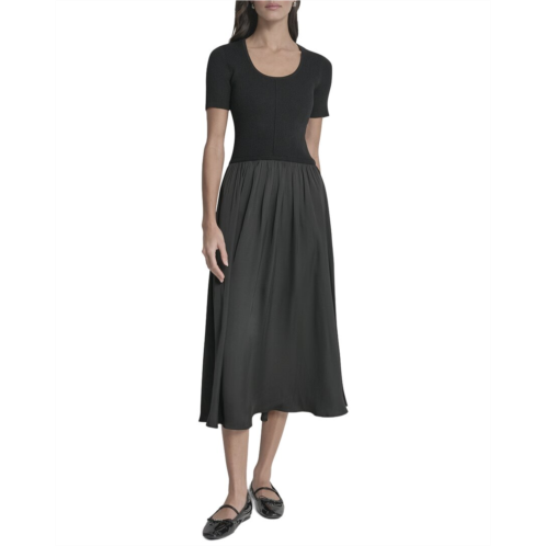 DKNY mix media spun sweaterdress