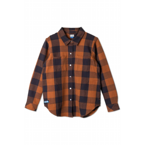 KAVU womens wren flannel shacket in ground cover