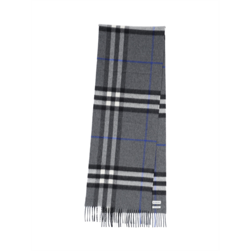 BURBERRY check cashmere scarf grey