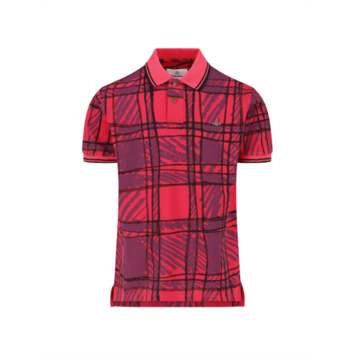 VIVIENNE WESTWOOD checkered polo shirt with puff sleeves