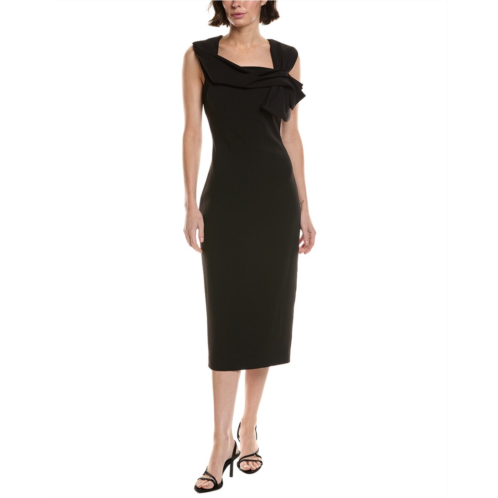 Badgley Mischka pleated cocktail gown