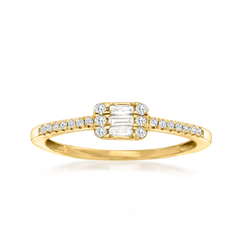 Canaria Fine Jewelry Canaria diamond rectangular cluster ring in 10kt yellow gold
