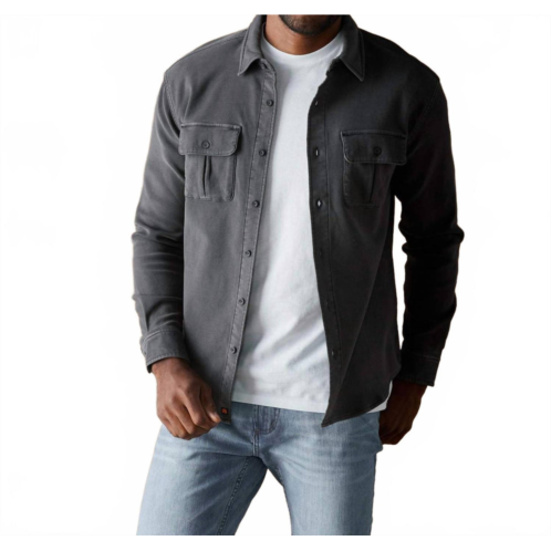 The Normal Brand tailored terry shirt jacket in gray