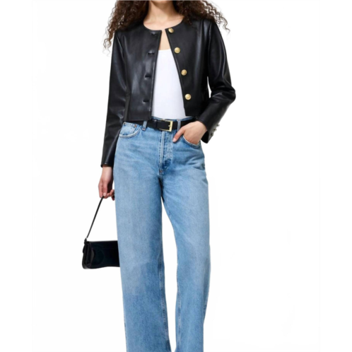 FRENCH CONNECTION womens dessa cropped jacket in black