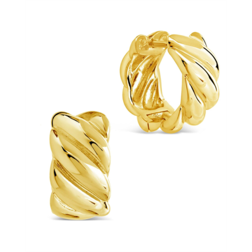 Sterling Forever bailey twist micro hoop earrings