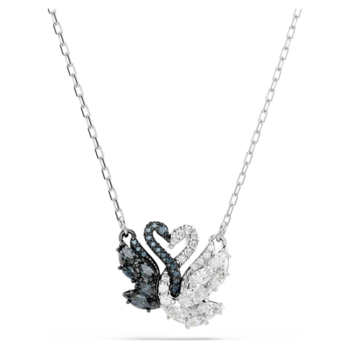 Swarovski swan pendant swan black mixed metal finish
