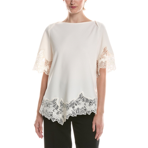 anne klein embroidered solid top