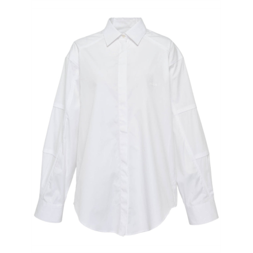 MSGM white oversized cotton shirt
