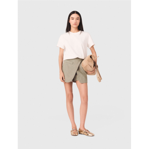 Maje layered linen blend shorts
