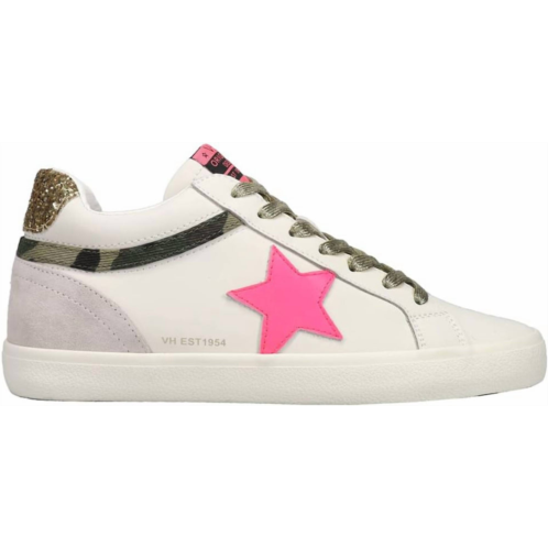 Vintage Havana womens bounce camo glitter sneakers in white