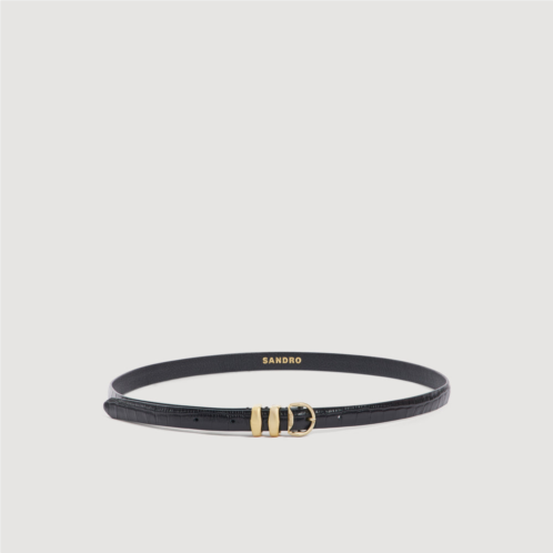 Sandro croc-effect leather belt