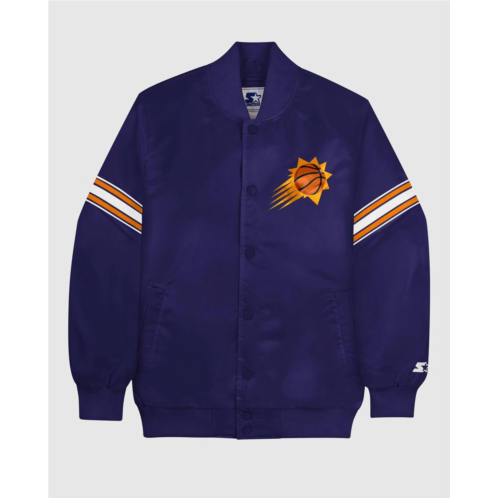 Starter mens phoenix suns satin full-snap jacket in purple