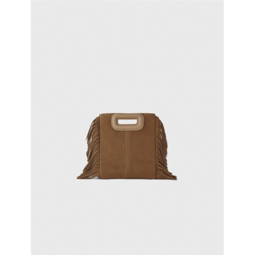 Maje m mini bag in suede leather
