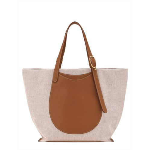 LONGCHAMP accomplice canvas textured leather tote bag