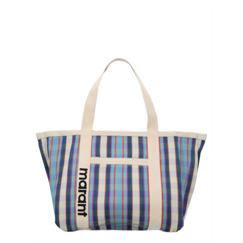 ISABEL MARANT darwen plaid pattern lightweight nylon tote bag