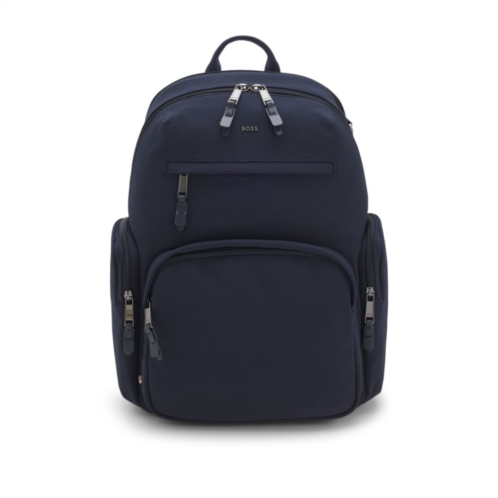 BOSS water-repellent backpack with multiple pockets