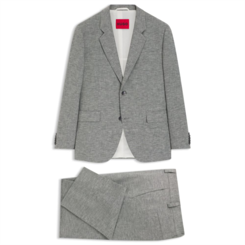 HUGO two-piece modern-fit suit in sharkskin fabric