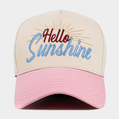 FASHNZFAB hello sunshine message embroidered corduroy baseball cap