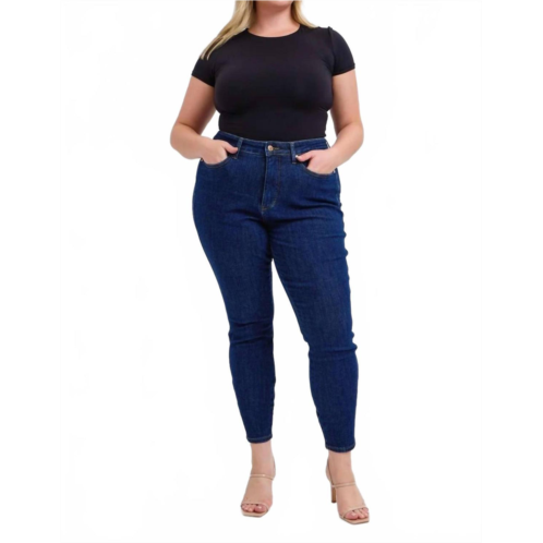 Judy Blue mid rise tummy control classic skinny jeans - plus in dark wash