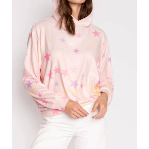 PJ Salvage peachy party star hoodie in blush