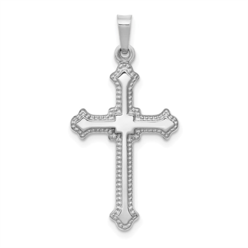 Diamond2Deal 14k white gold polished cross pendant