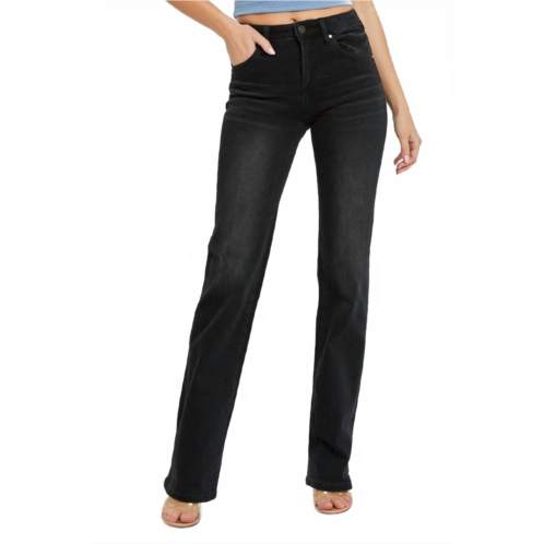 RISEN mid-rise slim straight jean in black