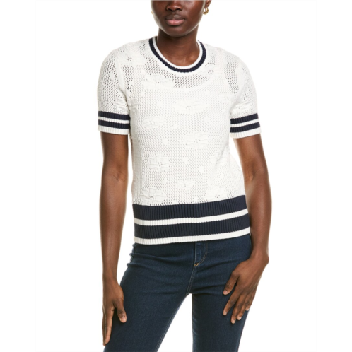 Brooks Brothers pointelle floral sweater