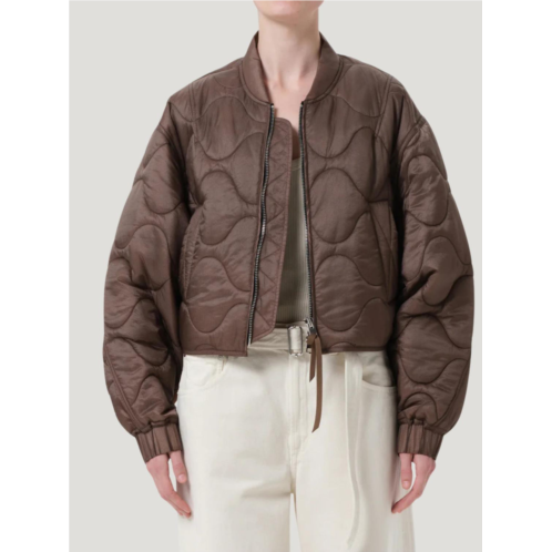AGOLDE iona quilted jacket in cocoa