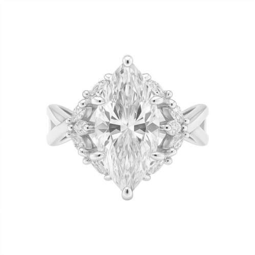 Allyanna Gifts womens sterling silver 2.0ct marquise moissanite cluster ring