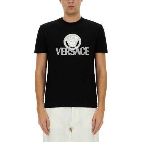 VERSACE black jersey graphic cotton t-shirt