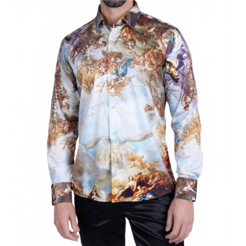 BARABAS marrakesh rhinestone long sleeve shirt in multi