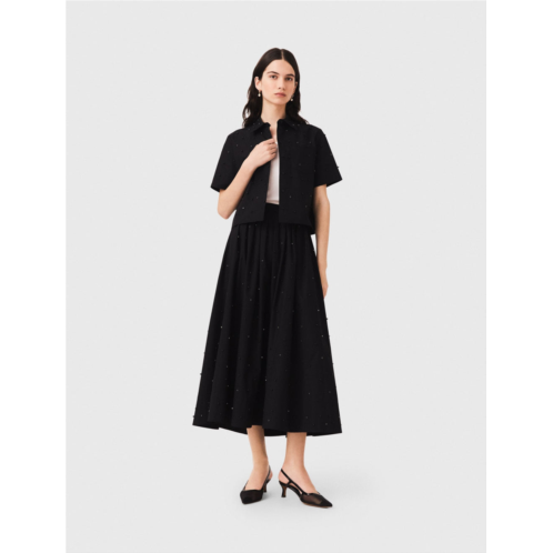 Maje long beaded and rhinestone skirt