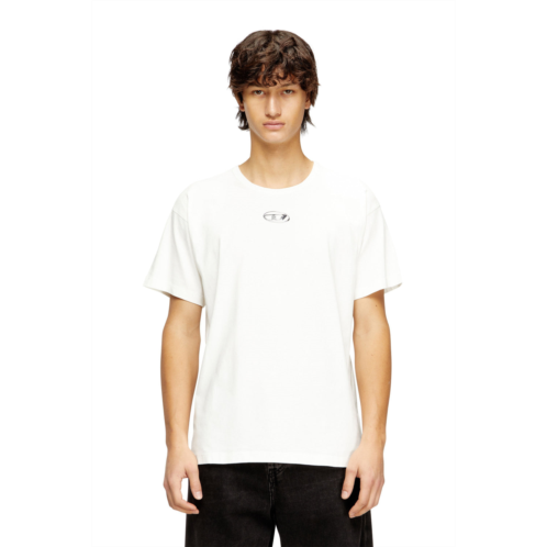 Diesel light cotton t-shirt with metallic oval d logo