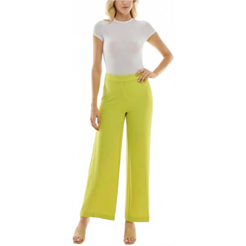 Nanette Lepore womens wide leg full length crepe fashion pant in citrine